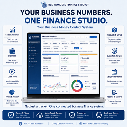 File Wonders Finance Studio™ — Complete Business Money Control System